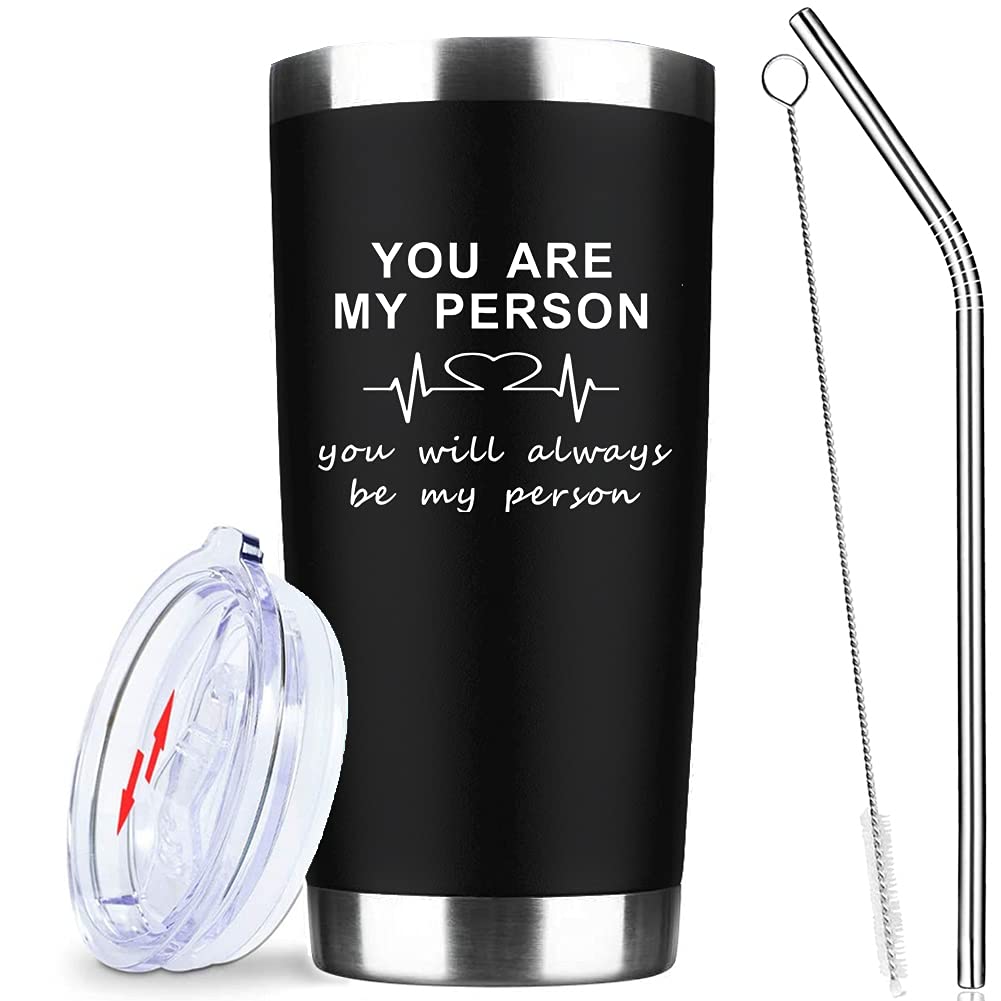 Athand Grey'S Anatomy Merch 20Oz Tumbler With Straw & Lid - You Are My Person,Greys Anatomy Gifts,Insulated Stainless Steel Tumb