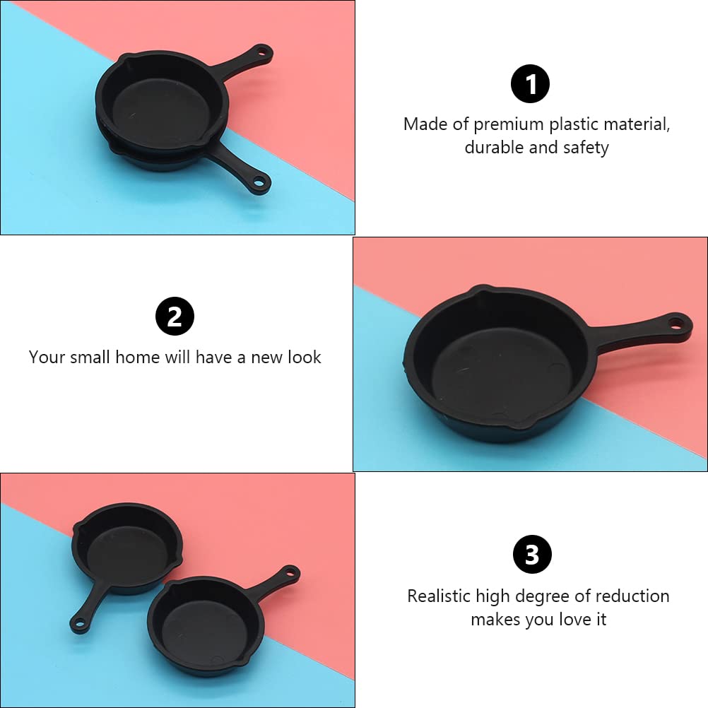 Artibetter 10Pcs Miniature Skillet Mini Cast Iron Skillet Small Frying Pan Set For Baked Cookie Brownie Dollhouse Kitchen Access