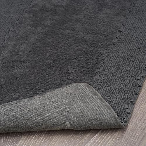 Laura Ashley Ruffle Cotton 17'' X 24'' Bath Rug, Dark Gray