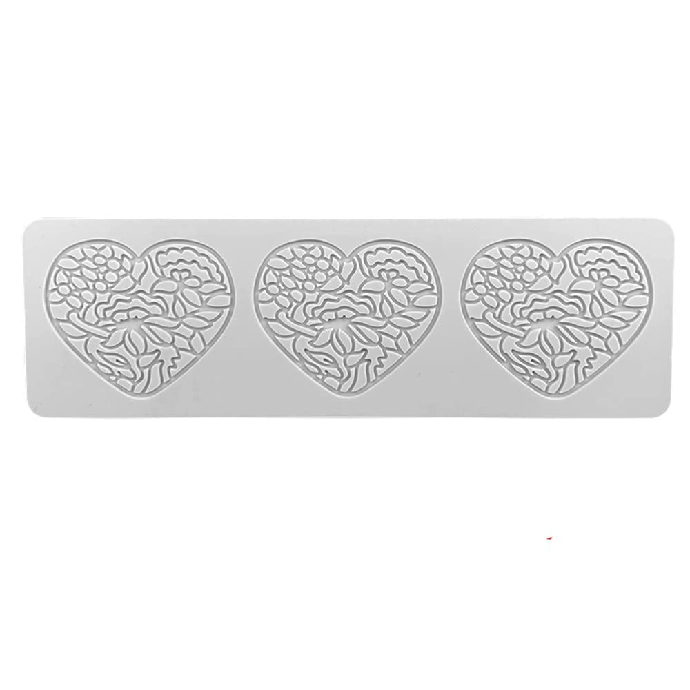 3D Hollow Leaf Fondant Lace Mold Multi Leaves Flower Candy Mold Chocolate Sugar Craft Cake Decoration Cupcake Top (F Love_9.52 *