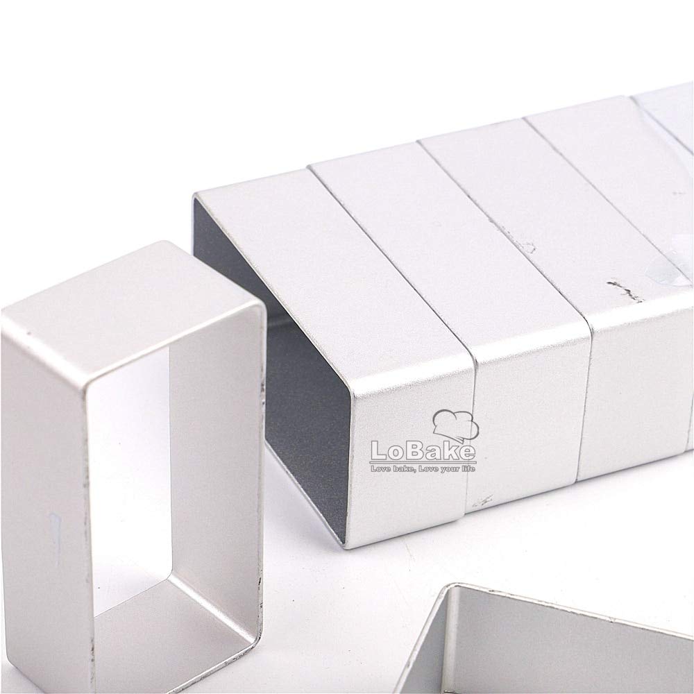 2.1Cm Height Lengthened Rectangle Aluminium Pineapple Cake Mold Stainless Steel Press Stamp Fondant Cookie Biscuit Molds Diy