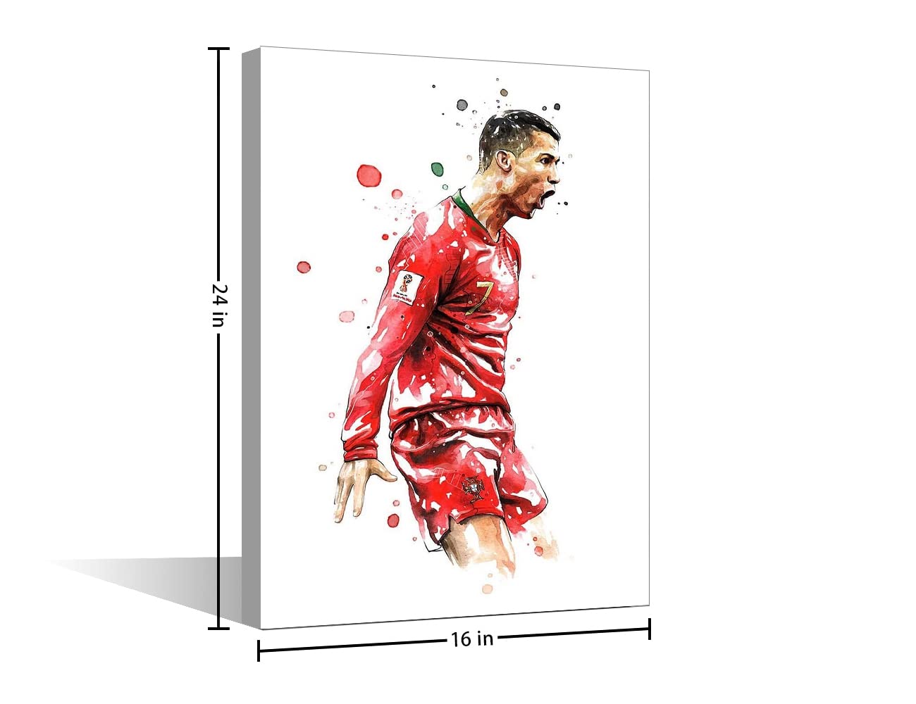 Tishiron Football Star Canvas Wall Art Cr7 Poster Painting Cristiano Ronaldo Back Competition Artwork Home Decor For Living Room