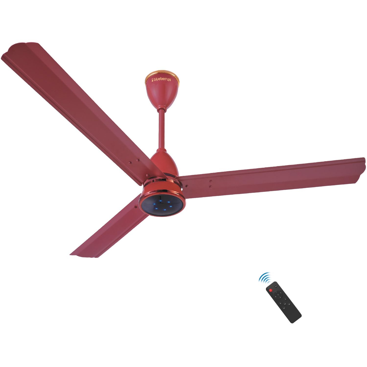 BlueberryS  1200Mm Ceiling Fan With Remote Control, Bee  Rated Energy Efficient Ceiling Fan, High Air Delivery With Led Indica
