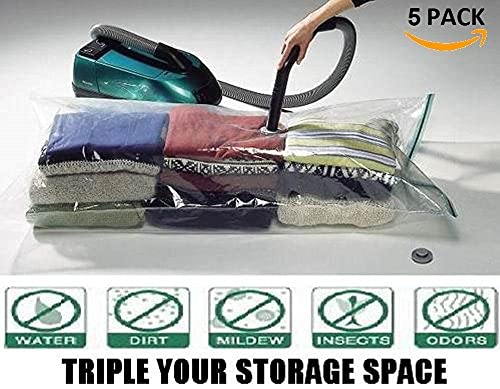 9 Pack Combo Premium Super Jumbo Vacuum Storage Space Saver Bags X5 (130X100Cm) With Travel Bag X4 (60X40Cm)