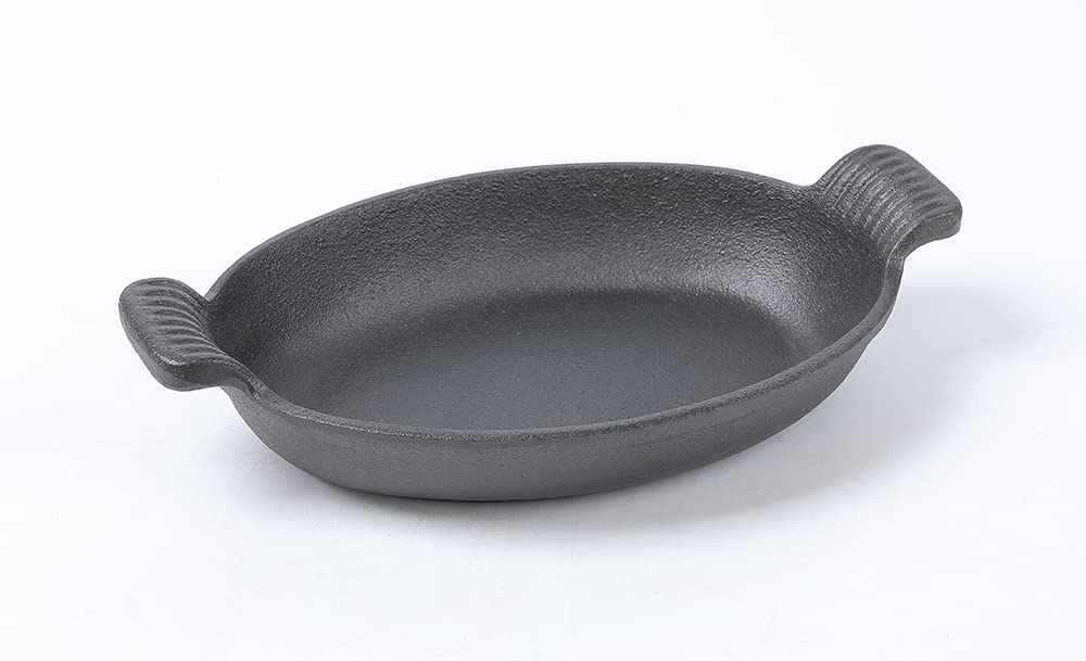 Hawok Cast Iron Oval Serving Dish, Oval Server With Handles, Cast Iron Oval Casserole Dish, Oval Baking Dish