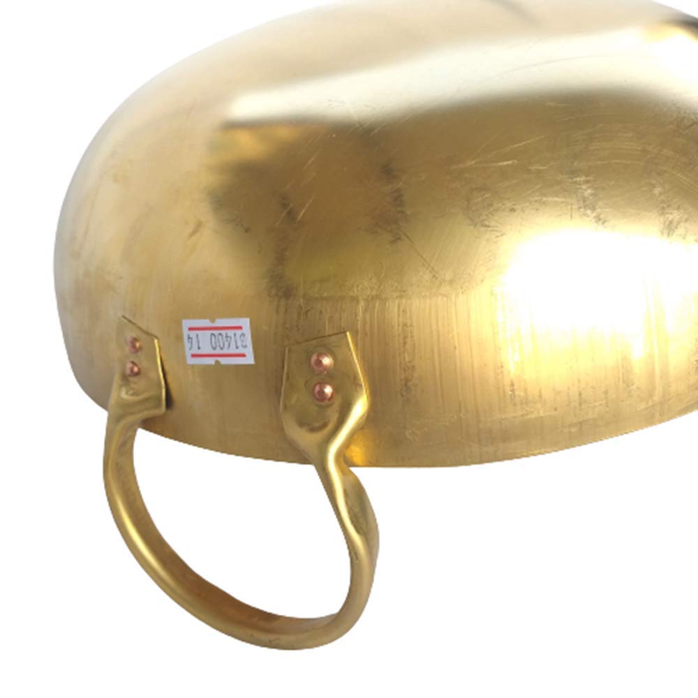 Thai Premium Wok Brass Pan Home Cooking Foods And Dessert For Thai Chinese Japanese Korean Restaurant Durable Great Heat Control
