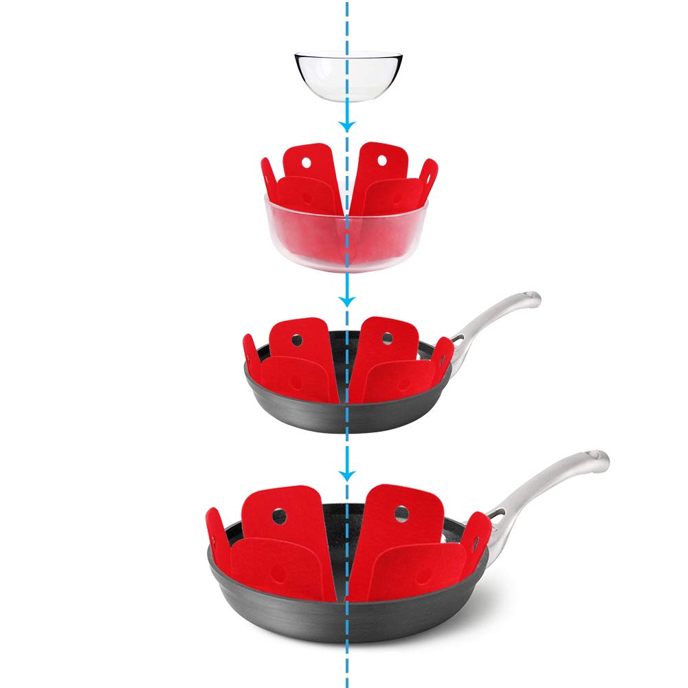 Pot Pan Protectors, Set Of 12 And 4 Different Sizes, Larger & Thicker Red Pan Protector Pads, Pan Pot Separator Pads For Stackin