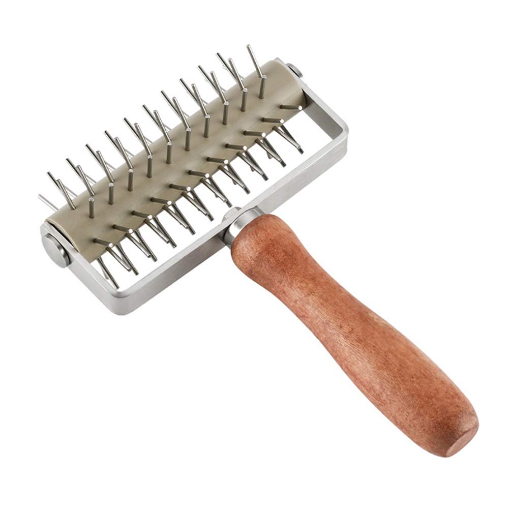 Ampseven Pizza Dough Docker Roller - Pastry Docker Roller With Spike For Homemade Baking Cake Crackers Pie Hole Maker, Prevent D