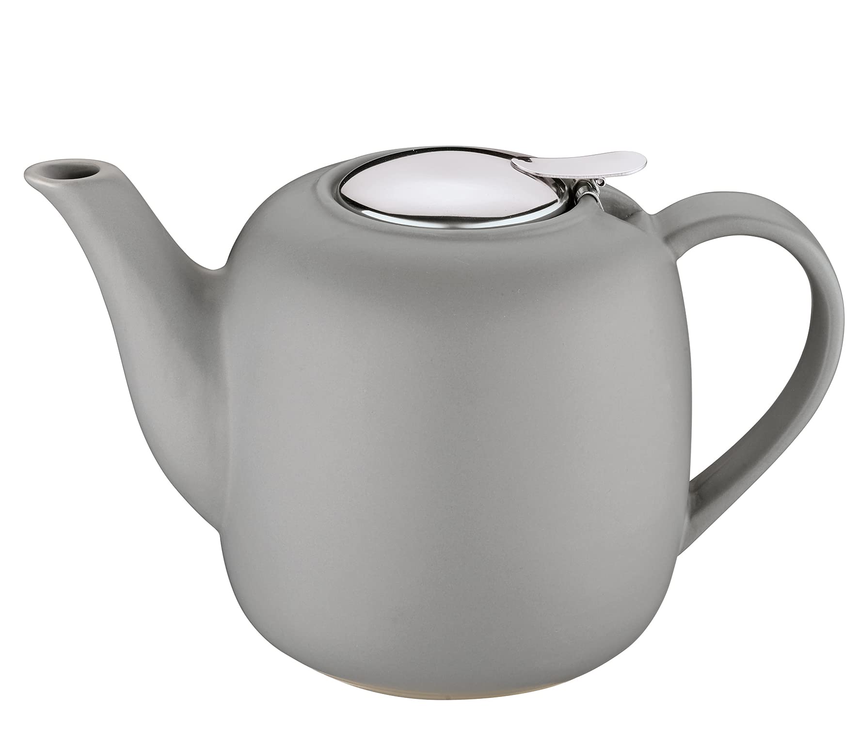 Kchenprofi London Ceramic Teapot With Stainless Steel Infuser, 8 Cup, Gray