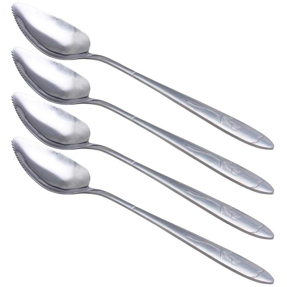 Hazoulen Grapefruit Spoons, Stainless Steel, 6-2/5-Inch, Set Of 4 (Rose)