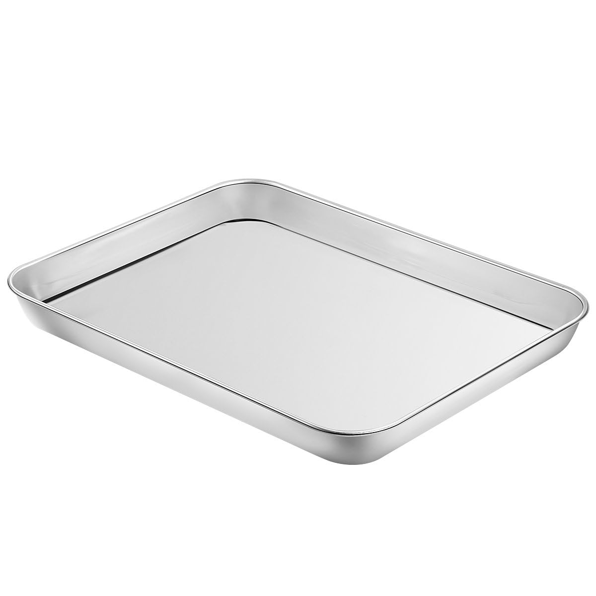Baking & Cookie Sheets Set Of 4, Yododo Stainless Steel Compact Toaster Oven Pan Tray Ovenware Professional, Size 10.23 X 8.26 X