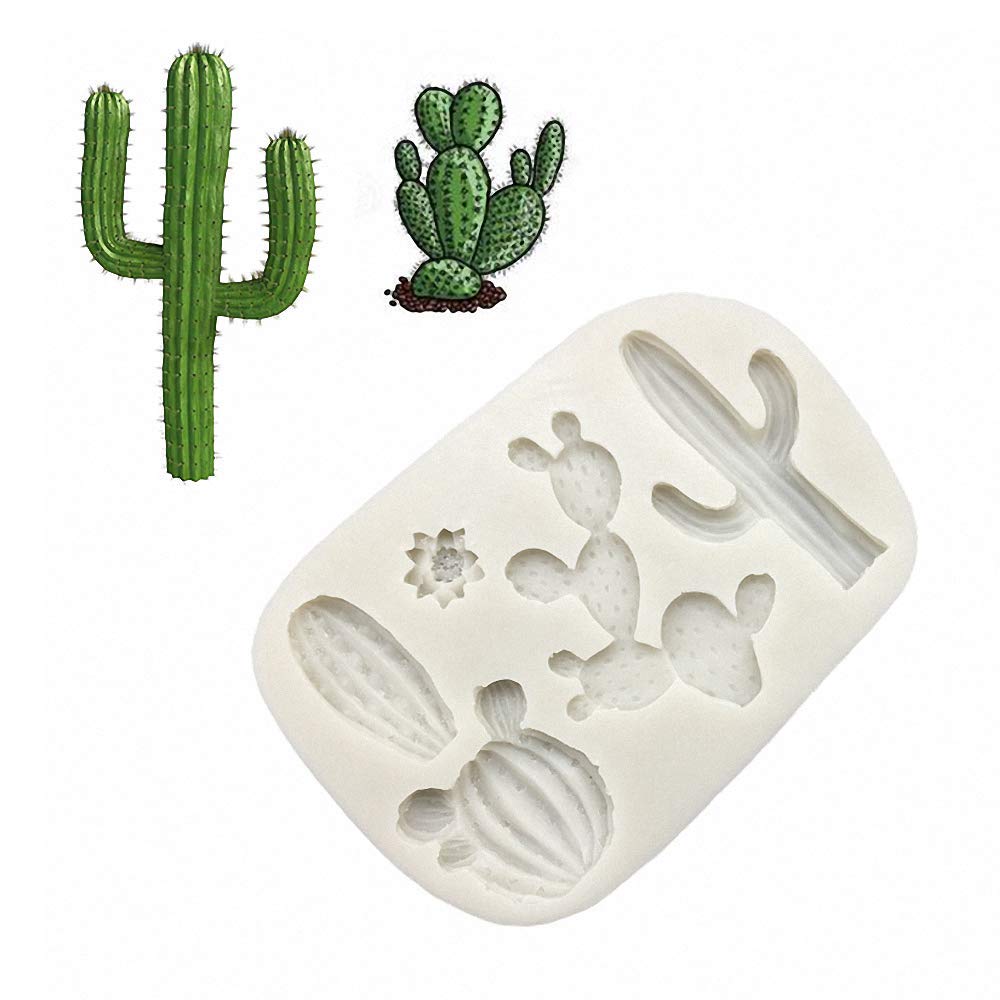 5-Cavity Cactus Silicone Fondant Mold Cacti Sugarcraft Chocolate Candy Mold Cupcake Cake Decorating Tools Polymer Clay Mold