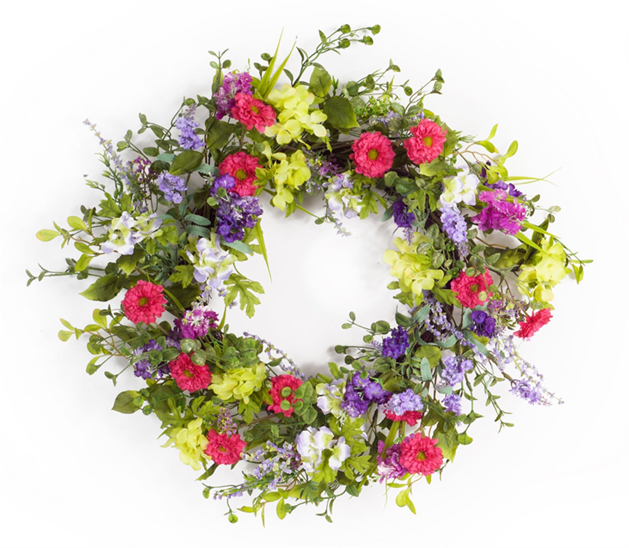 24 Pink and Green Mixed Assortment Artificial Wreath