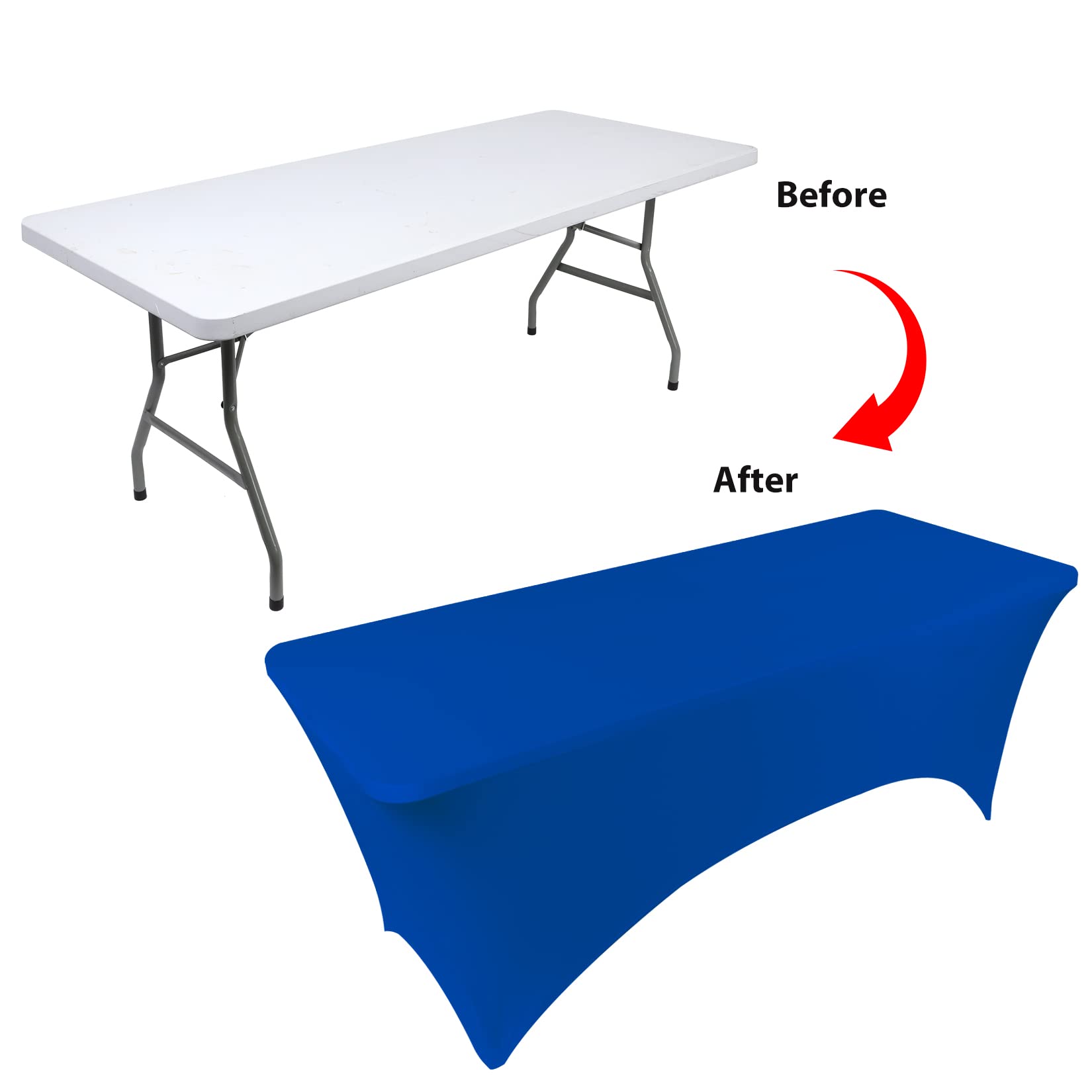 Bddc Table Covers For 8 Foot Tables, Spandex Table Covers 8Ft, Royal Blue Table Cloths Rectangle 8Ft For Events, Wedding, Banque
