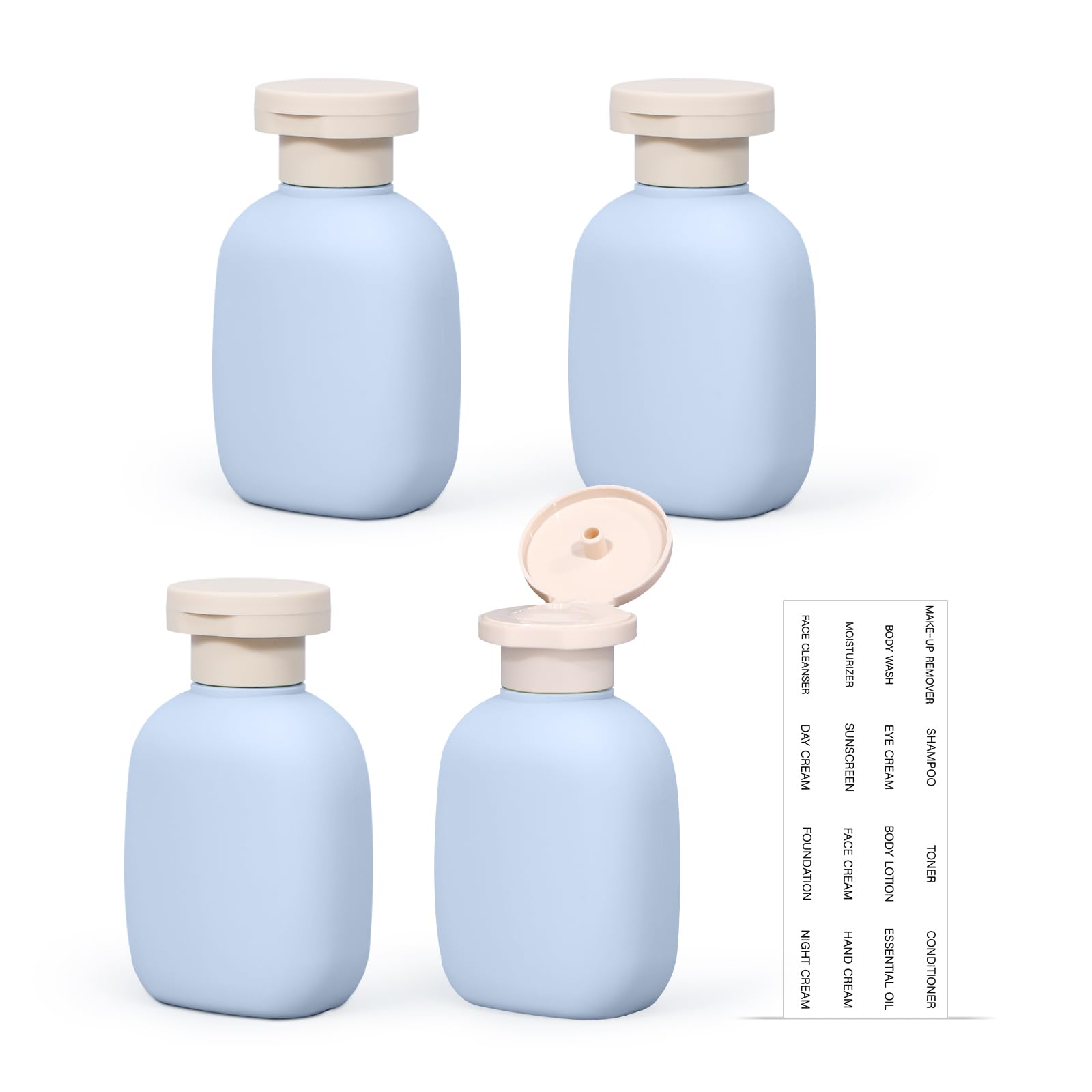 Umetass 3.4 Oz Travel Bottles Plastic Travel Shampoo Bottles, Empty Plastic Squeeze Bottles With Flip Cap For Toiletries, Leakag