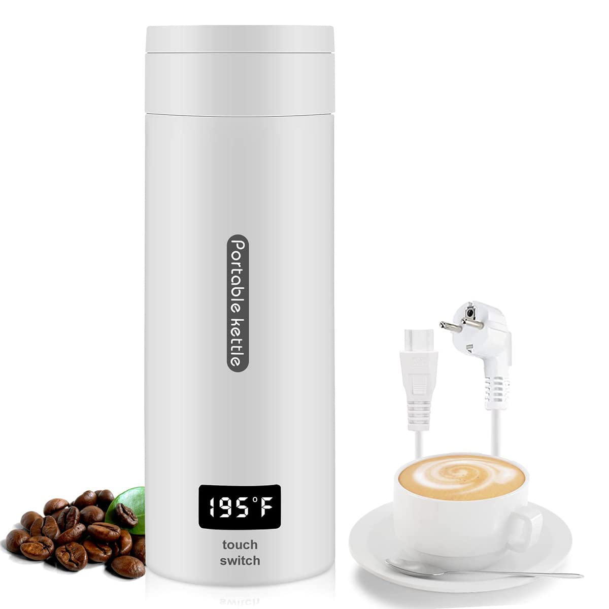 Hasthip Stainless Steel  Electric Kettle 400Ml 300W Portable Bottle For Hot Water Tea Kettle Mug Multipurpose Food Grade Fast Bo