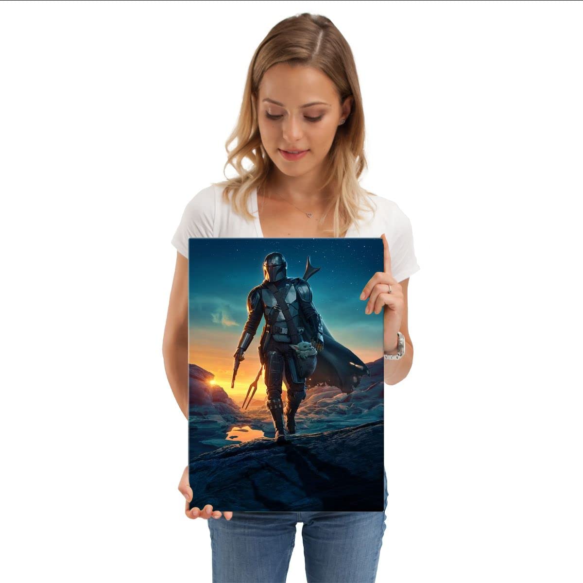 Displate - Metal Poster - Star Wars - Mandalorian Season 2 Trailer Art - Mandalorian Season 2 Poster - Size M - 17.7X12.6 Inch (