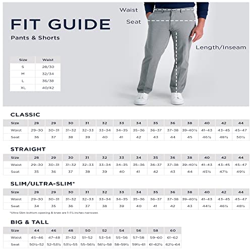 Haggar Mens Stretch Corduroy Expandable Waist Classic Fit Flat Front Casual Pants, Dark Grey, 34W X 30L Us