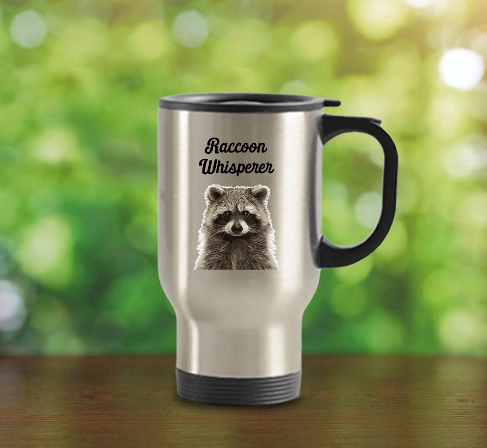 Spreadpassion Raccoon Whisperer Travel Mug - Funny Tea Hot Cocoa Coffee Insulated Tumbler Cup - Novelty Birthday Christmas Gag G