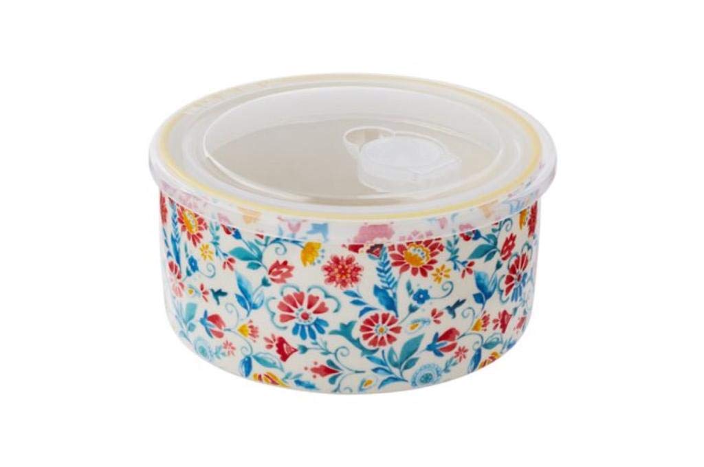 The Pioneer Woman 6-Piece Round Ceramic Nesting Bowl Set, 15.5 oz, Multicolor with Built-In Steam Release