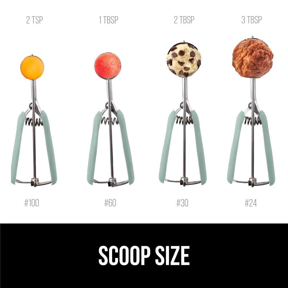 Gorilla Grip Stainless Steel Multipurpose Bpa-Free Spring Scoop, 1 Tbsp, Melon Ballers, Cookie Dough Scoops, Perfect Portion Siz