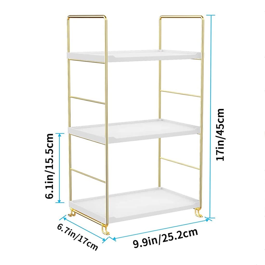kaileyouxiangongsi 3-Tier Kitchen Spice Rack, Freestanding Stackable Organizer Shelf, Bathroom Countertop Storage Shelf, Cosmeti