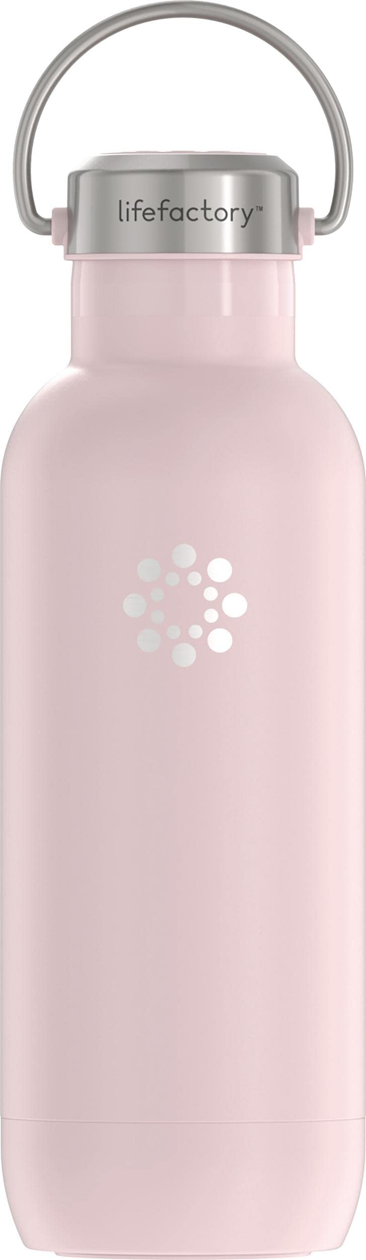 Lifefactory Stainless Steel Vacuum-Insulated Sport Bottle, 20 Ounce, Desert Rose