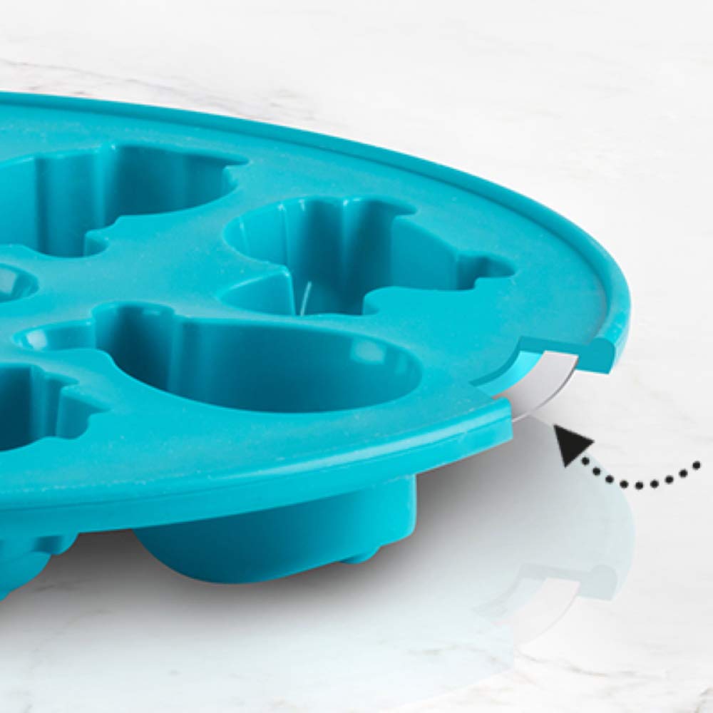 Trudeau Bakeware Cookie Pan Bunnies, 9-Inch, Aqua