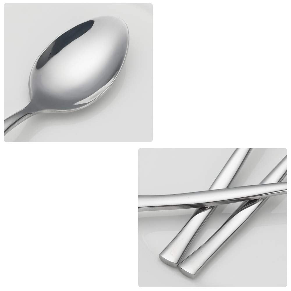 Qskely 12-Piece Dessert Spoons, Stainless Steel Small Spoon