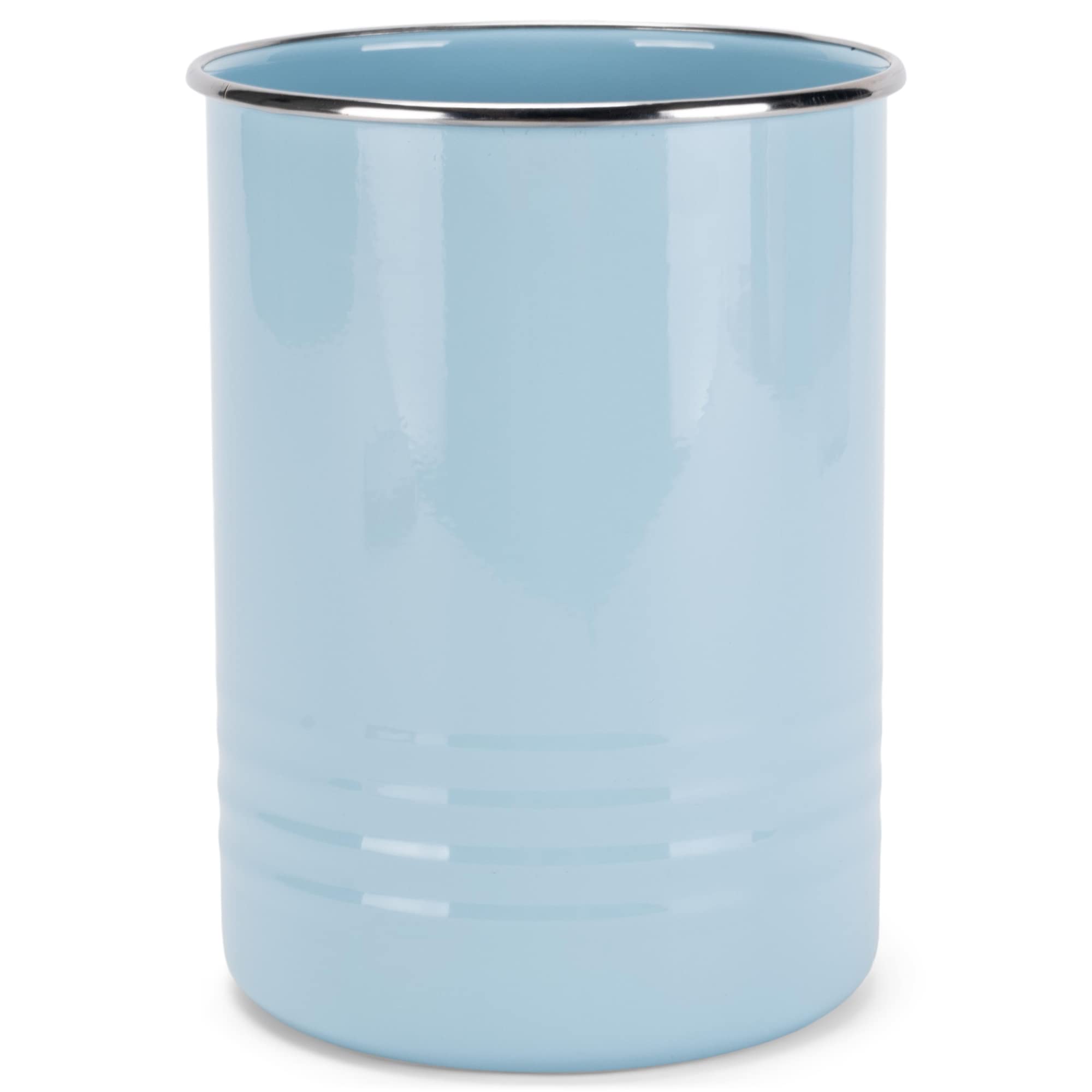 Nat & Jules Pale Blue 6.75 X 5 Iron Metal Kitchen Crock Utensil Holder