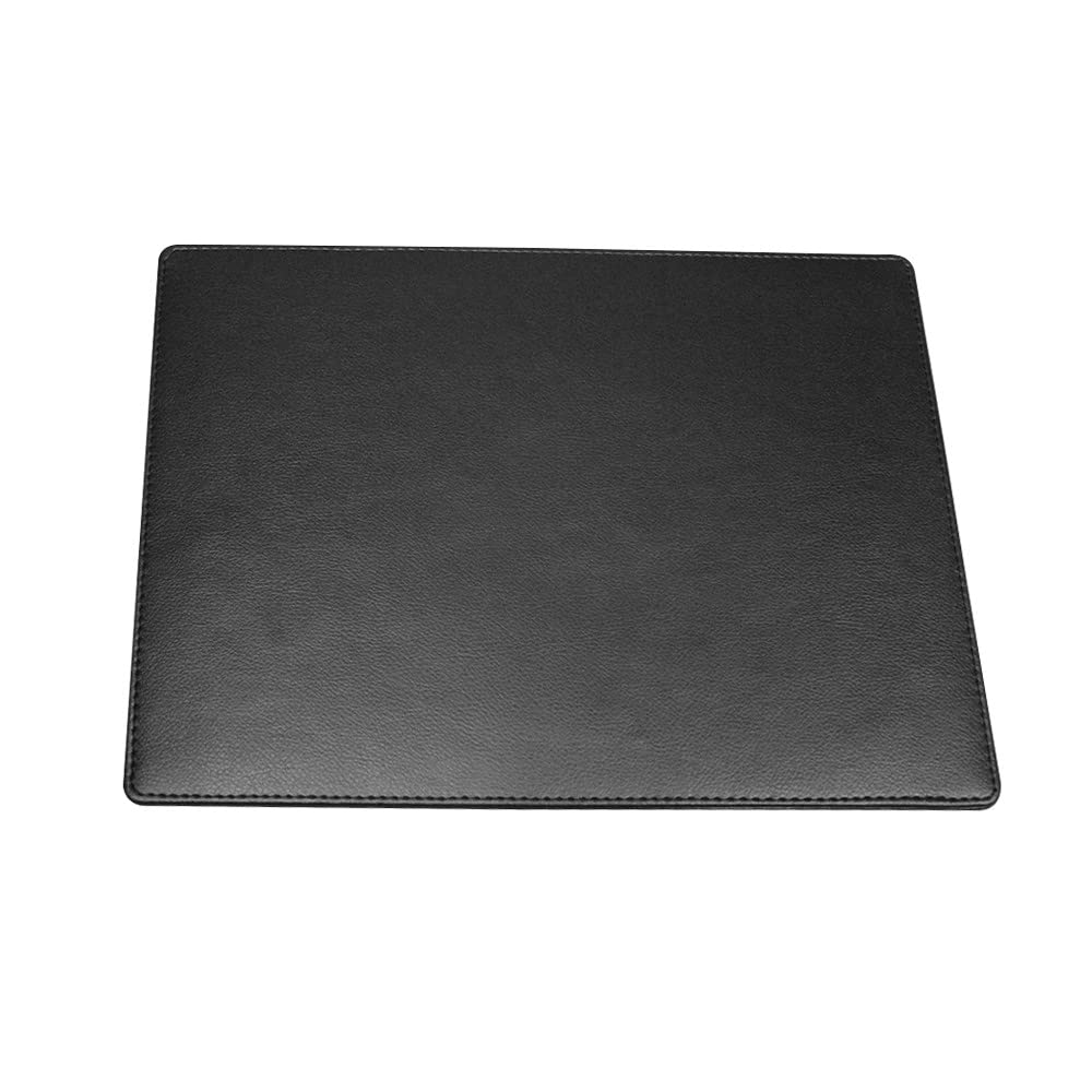 Faux Leather Placemats For Dinner Table - Pack Of 4 (Black (Plain))