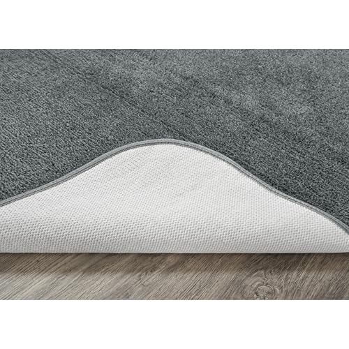 Garland Rug Traditional Nylon Washable Dark Gray 3 Bath Rugs (17 X 24, 21 X 34, 21 X 34) - Soft, Absorbent, And Styl