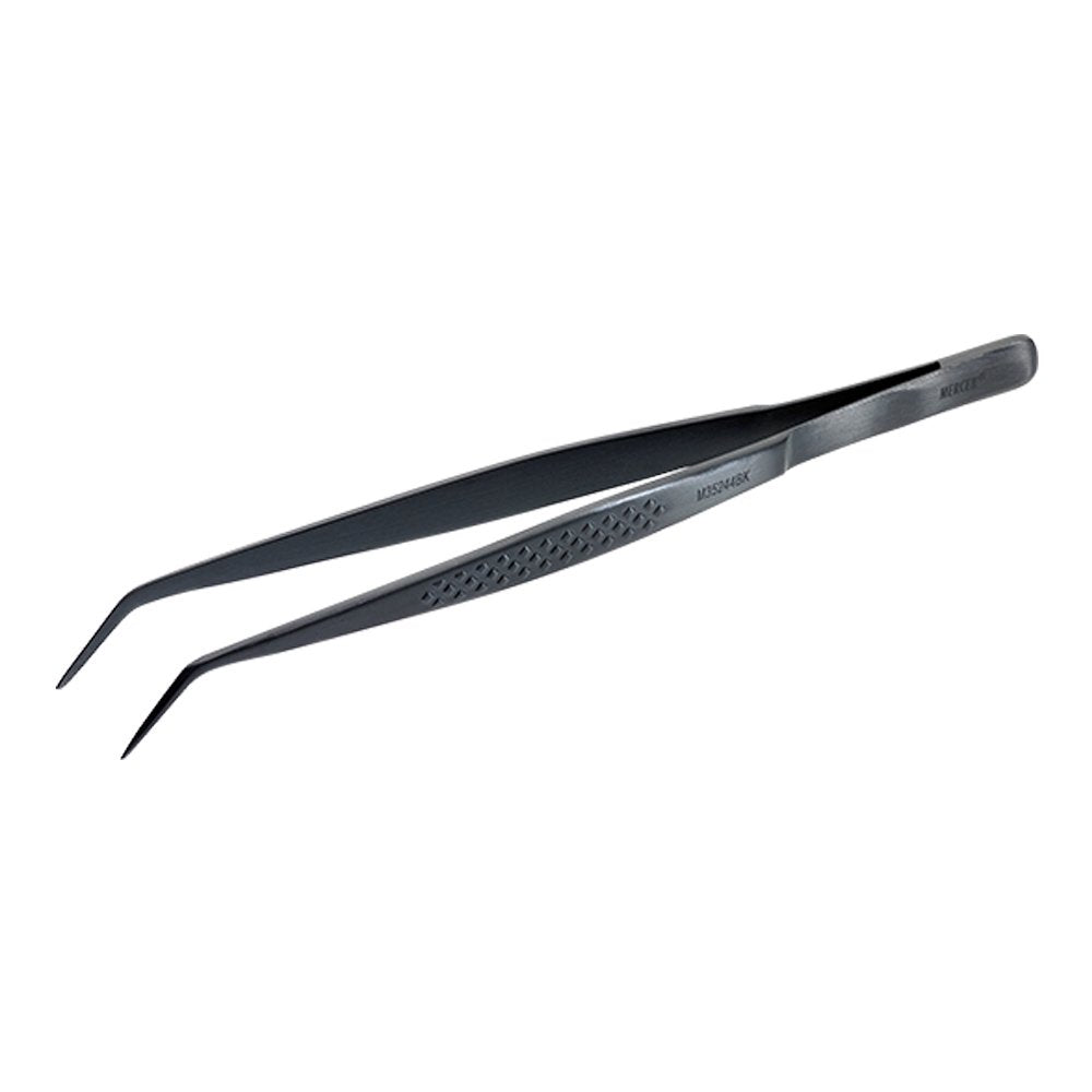 Mercer Culinary 18-8 Stainless Steel Precision Plus Chef Plating Tong, Fine Point, 6-1/8 Inch, Matte Black