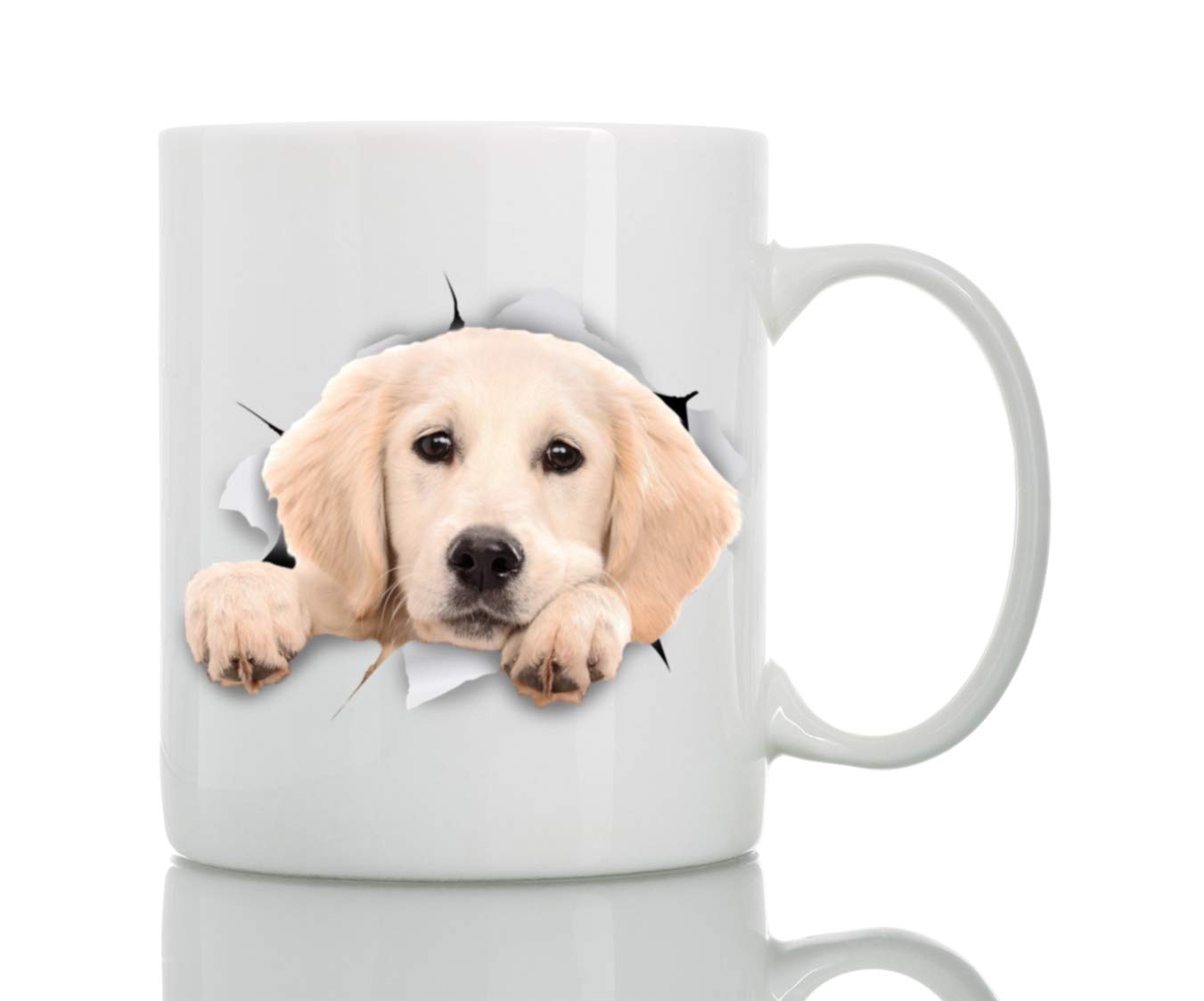 Peaking Labrador Dog Mug - Ceramic Funny Coffee Mug - Perfect Dog Lover Gift - Cute Novelty Coffee Mug Present - Great Birthday