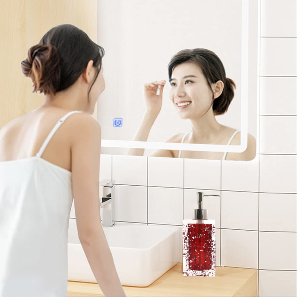 Luant 5-Piece Resin Bathroom Accessory Set With Soap Dish, Dispenser, Toothbrush Holder And Tumbler, Red