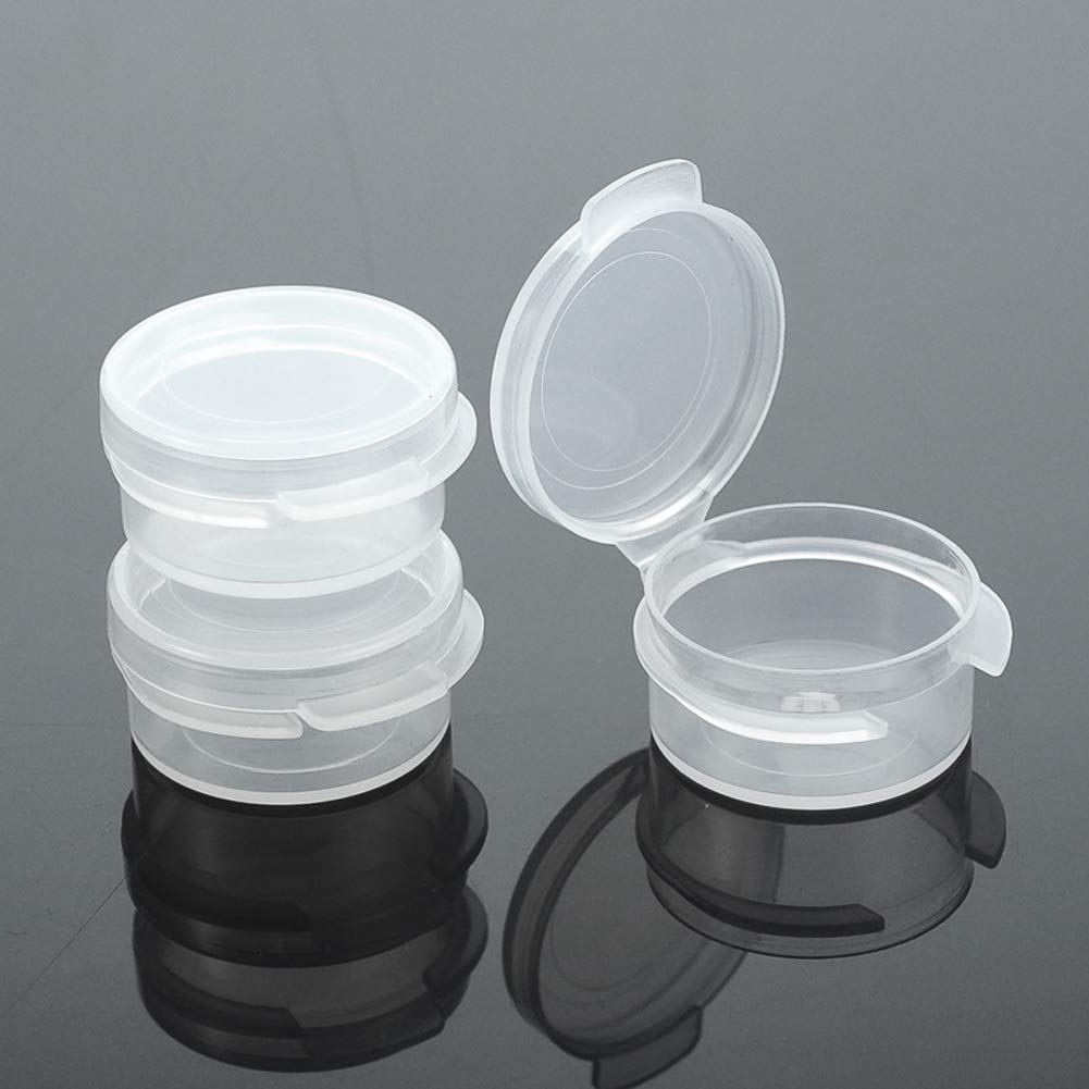 20 Pcs 5G Plastic Cosmetic Pot Jars Mini Empty Makeup Sample Boxes Containers With Snap Lids For Eye Shadow Nails Powder Lip Bal