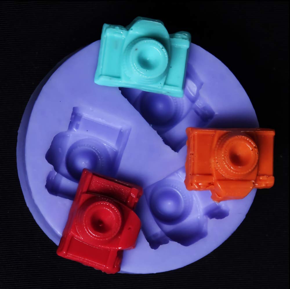 Mini Size 3 Cavity Camera Shaped Fondant Mold Sugar Craft Gum Paste Mold Cake Cupcake Decorating Tool Epoxy Resin Polymer Clay M