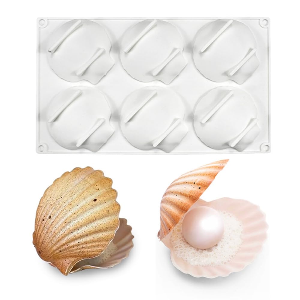 Mostsom Cake Mold Shell Shaped Silicone Baking Cookie Biscuit Mold Diy Bakeware Pan Mould Kitchen Accessories (Shell J_11.8 X6.8