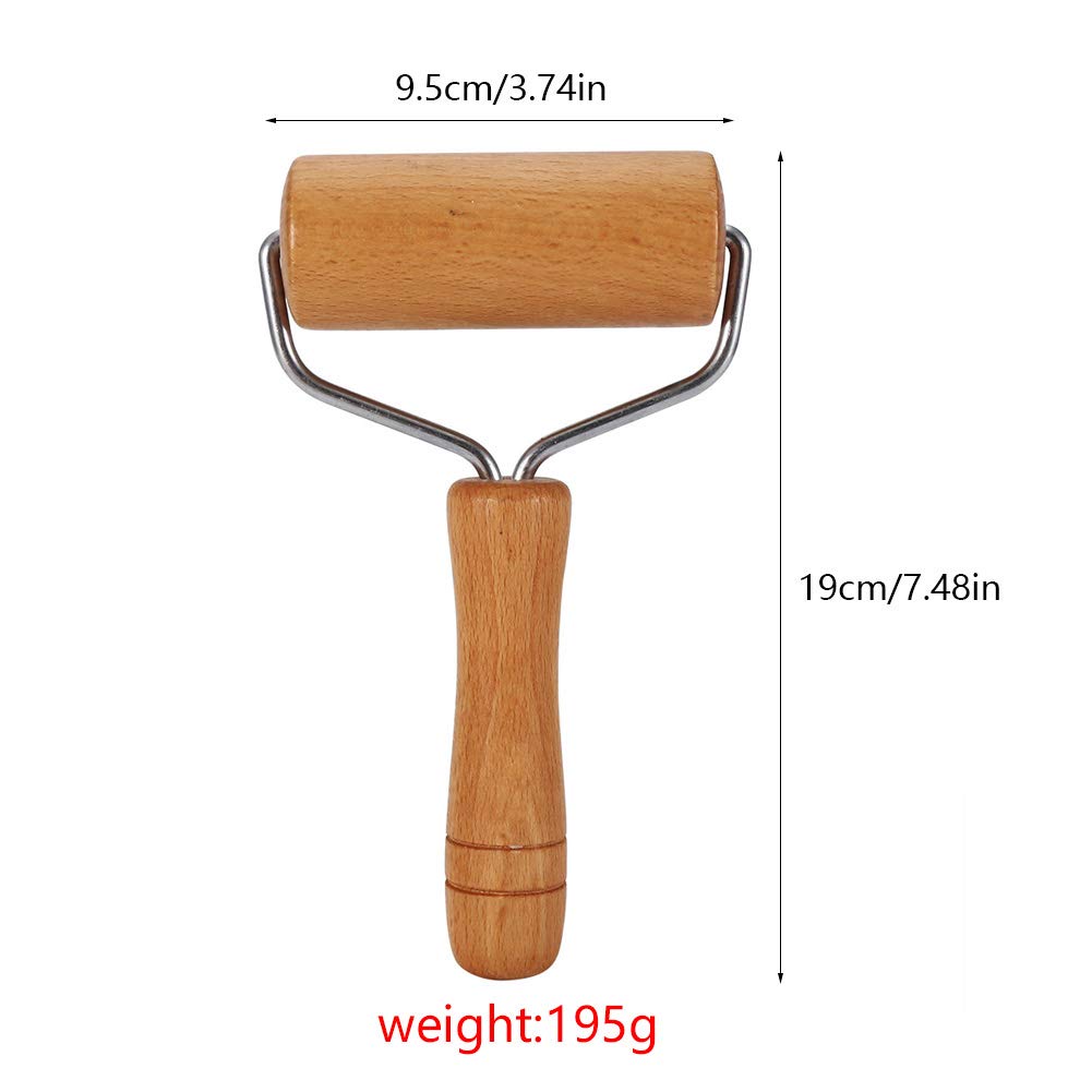 Watris Veiyi Small Rolling Pin, Wooden Dough Roller, Non-Stick Pizza Roller, Dough Baker Roller Set For Home Kitchen Baking Cook