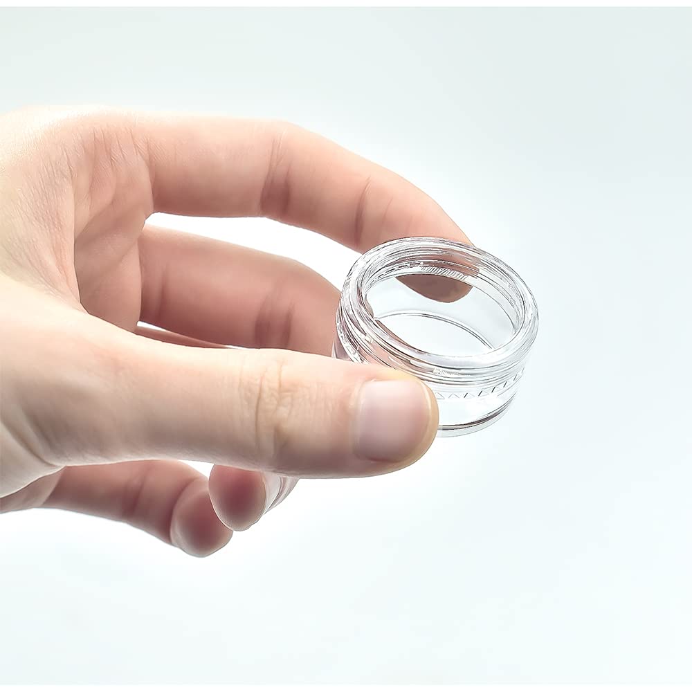 55Pcs 5 Grams Sample Containers With Lids And Labels, Small Little Mini Tiny Containers, Clear Acrylic Plastic Sample Jars For C