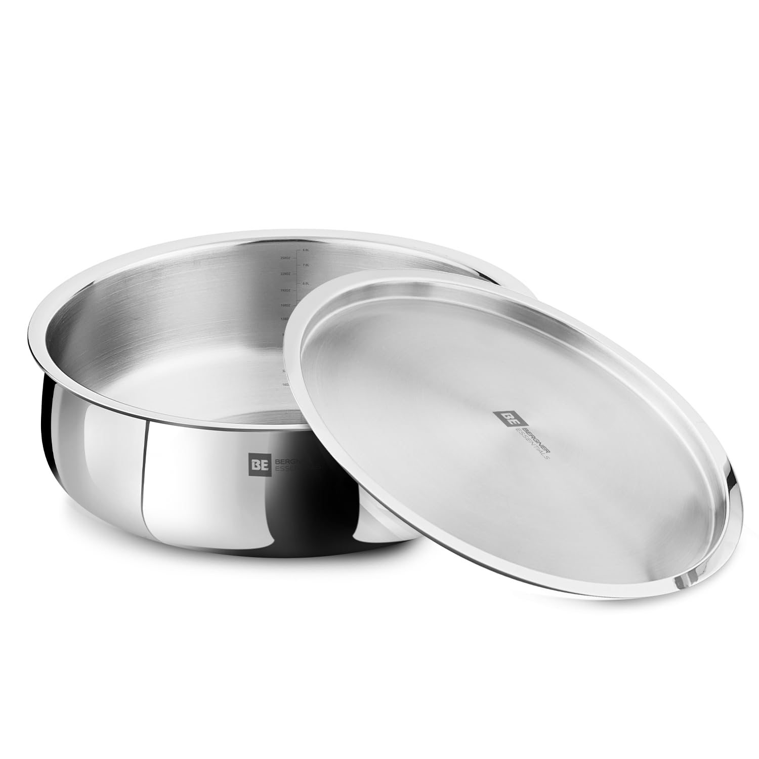 Bergner Be Essentials Triply Stainless Steel 32 Cm Biryani Handi With Lid, 8.4L Biryani Pot, Large Patila Handi, Even Heat Distr