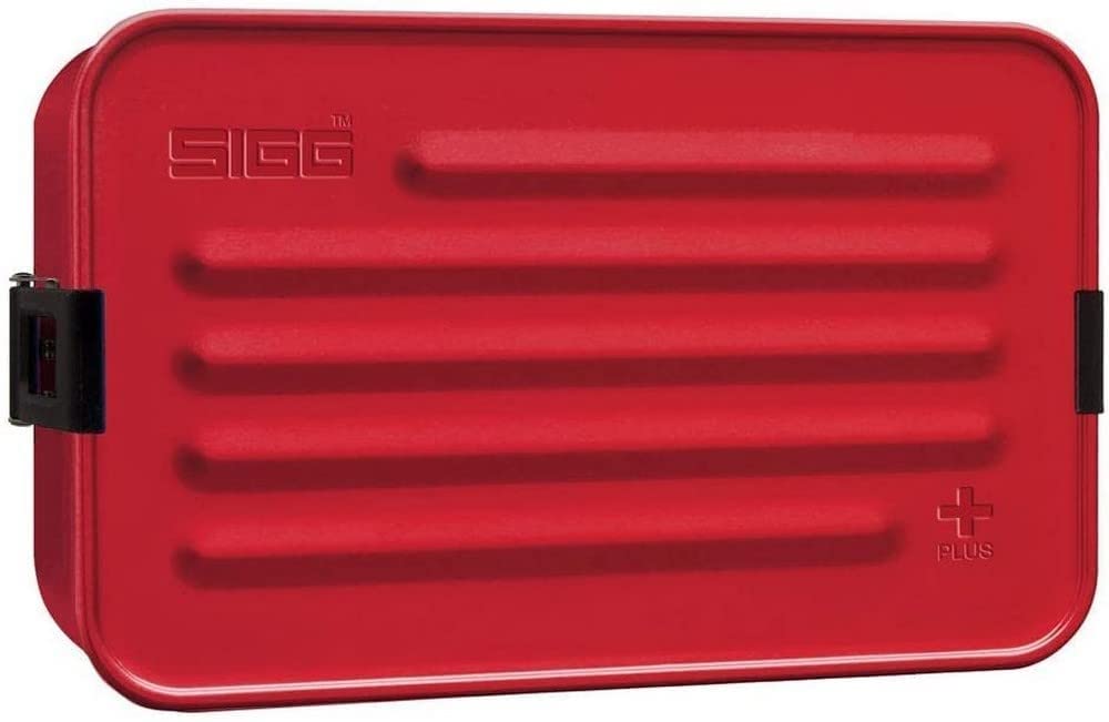 Sigg - Metal Lunch Box - With Food Separator - Dishwasher & Microwave Safe, Leakproof, Bpa Free - Aluminum - Plus Red L