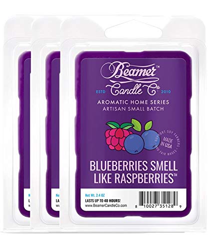 Blueberries Smell Like Raspberries Wax Melt - Sweet Blueberry & Tart Raspberry Scent - 3 Packs of 6 Cubes by Beamer Candle Co.