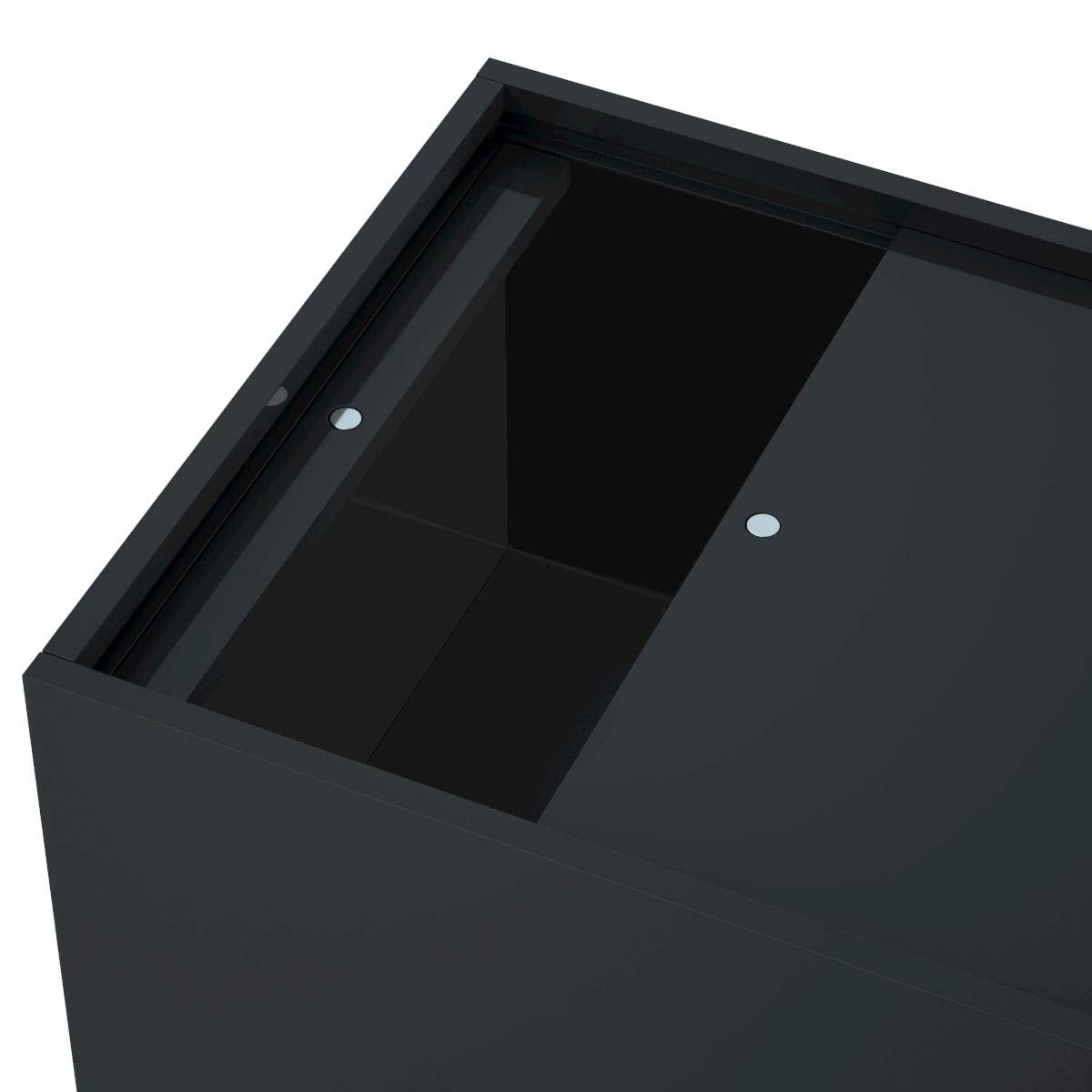 FEMELI Acrylic Tissue Box Cover Rectangular Facial Tissue Holder Case Dispenser for Bathroom Kitchen Bedroom Office with Magnet Locking Bottom Black