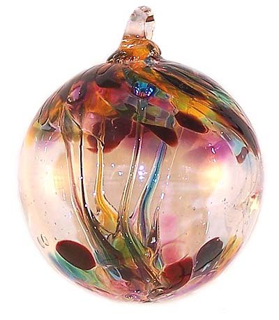 Witch Ball Spirit Tree Multicolor (Mini) 2.5 Inch by Iron Art Glass Designs