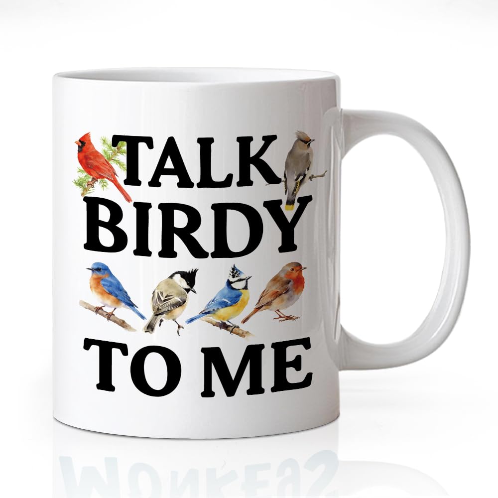 WHTYEFZ Talk Birdy to Me 11 oz Bird Lover Ceramic Coffee Cup
