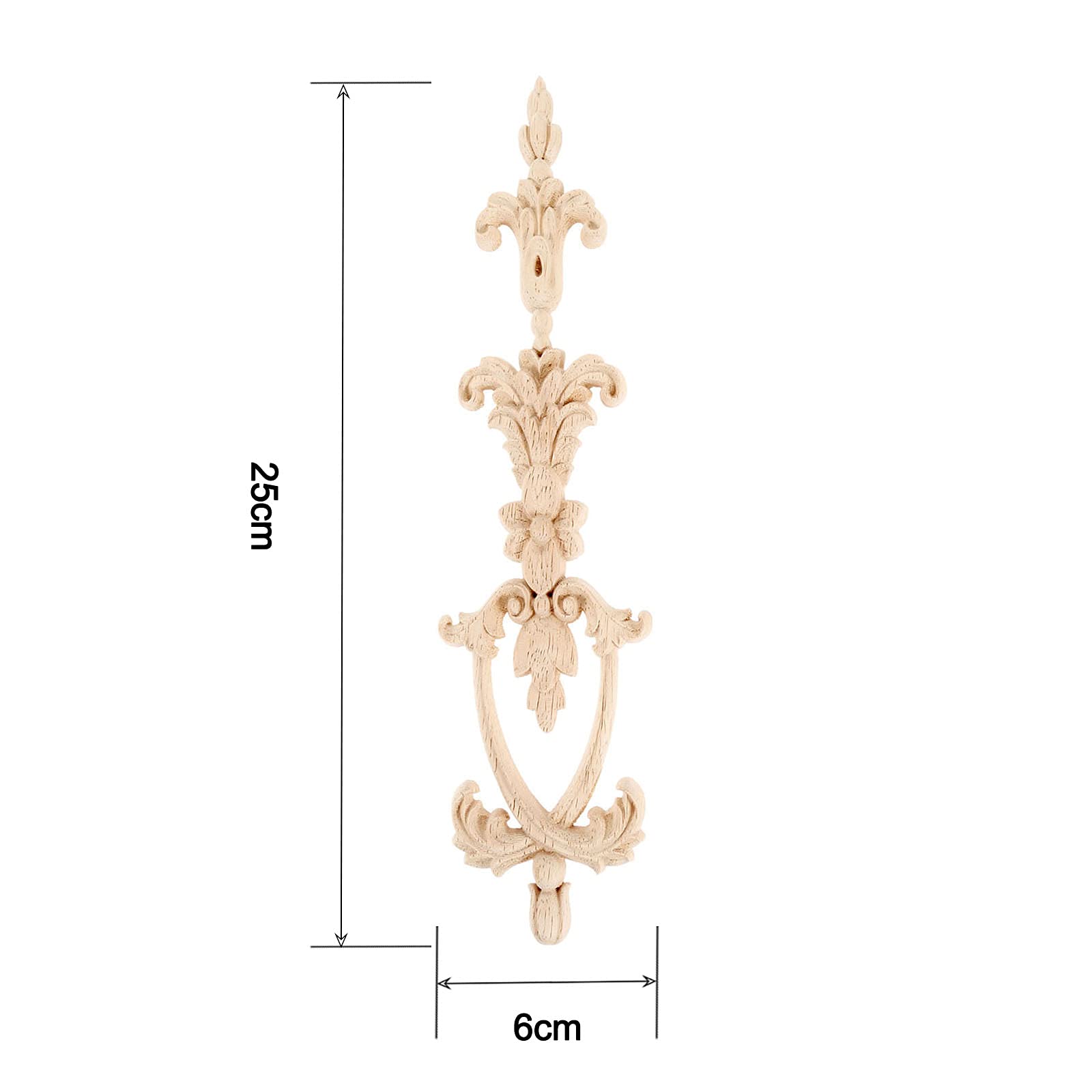 Muxsam Long Frame Onlays Appliques, Wood Carved Decals, 4-Pack Unpaint Wooden Carving Set For Wall Door Mirror Cabinet Dresser C