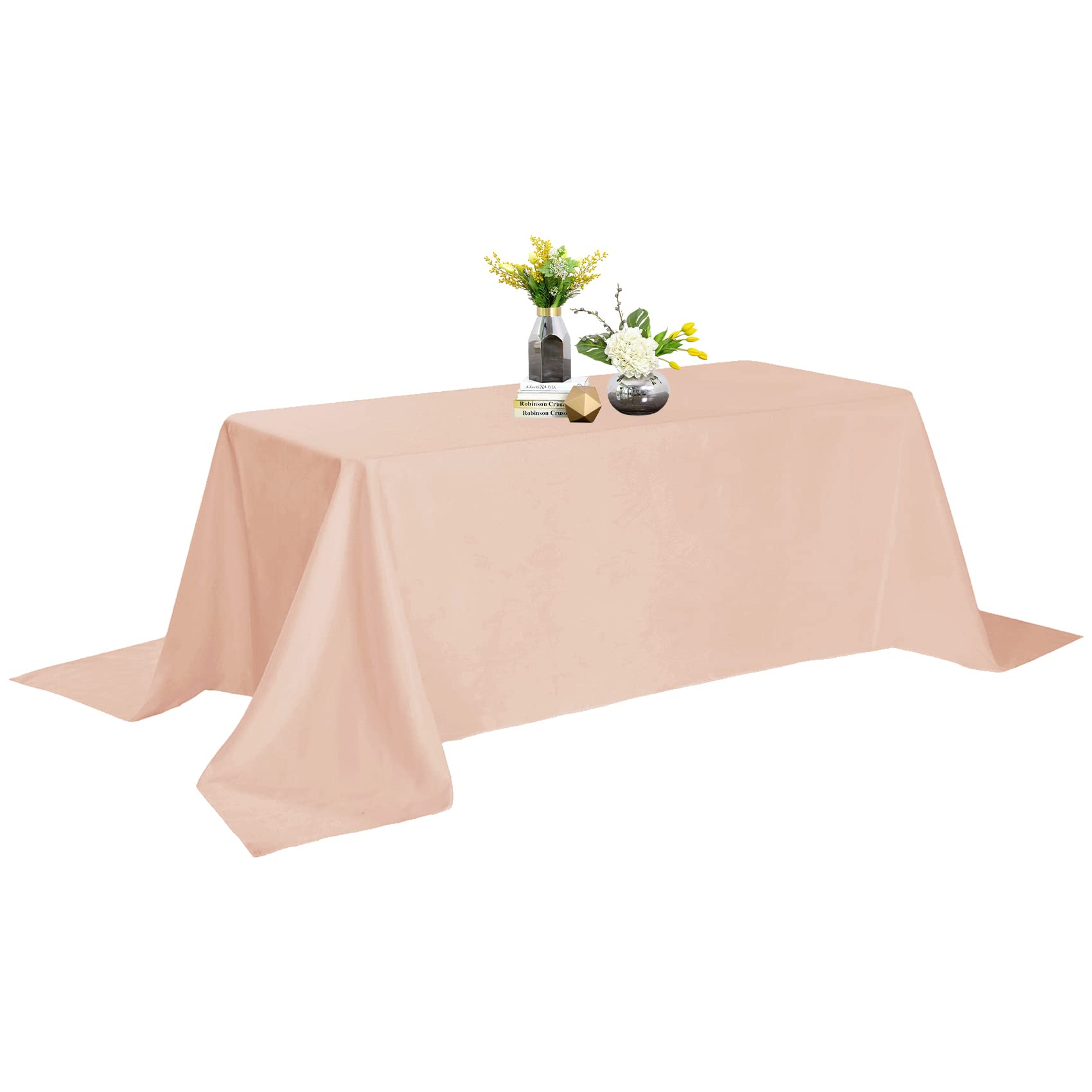 Rectangle Tablecloth - 90X156 Dusty Pink Tablecloth - Stain And Wrinkle Resistant Washable Polyester Table Cloth, Decorative Fab