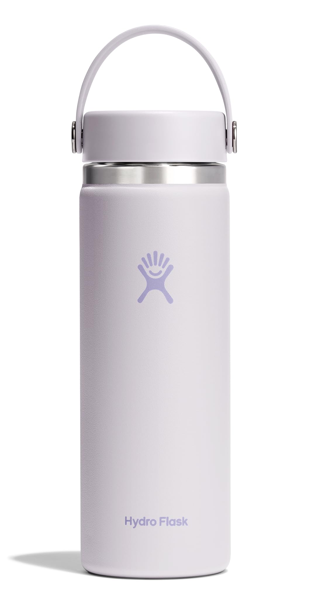 Hydro Flask Water Bottle - Insulated Stainless Steel - Wide Mouth Flex Lid, Non Spill, Leakproof and Refillable in 20 Oz Cloud P