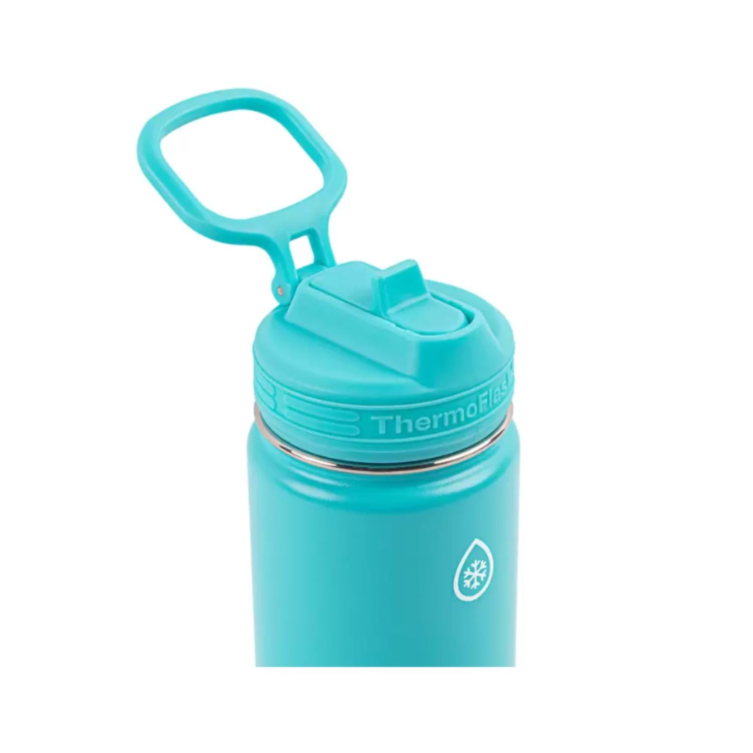 Thermoflask 16Oz Stainless Steel Water Bottle, 2-Pack, Red And Aquamarine